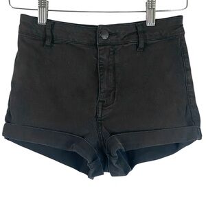 Women’s Bullhead Denim Super High Rise Cuffed Denim Short in Black Size 26